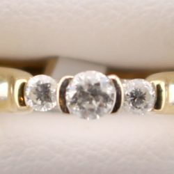 10K Yellow Gold 3 Diamond Ring