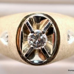 14-18k yellow and white gold 3 diamond ring