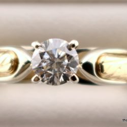 14k white & yellow gold 1 diamond ring