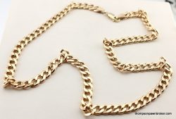 9k yellow gold 22" curb chain - Image 2