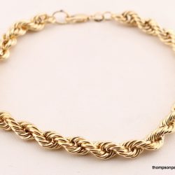 10k yellow gold 9" rope bracelet
