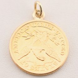 0.900 1880 $5 Five Dollar Liberty Head Gold Half Eagle Coin Pendant