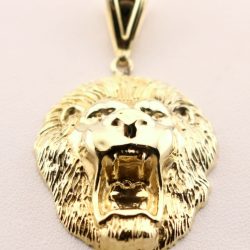 10k yellow gold Lion's Head pendant