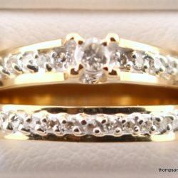 10k yellow gold 23 diamond wedding set