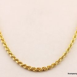 18k yellow gold 24" solid rope chain