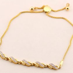 10k yellow gold 5"-11" sliding clasp 25 diamond bracelet